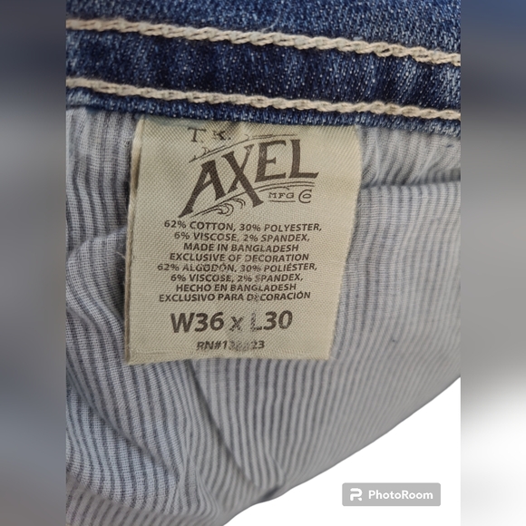 T.K. Axel Men Slim Boot Cut Jeans Stretch Medium Blue Size W 36 X L 30(AXMB0074) - Picture 7 of 13